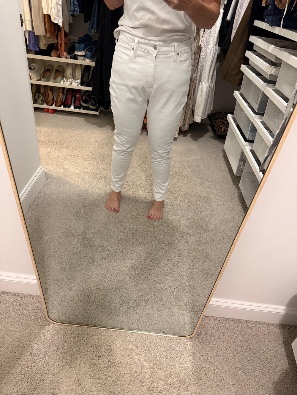 Madewell White Skinny Jeans - High Rise
